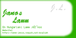 janos lamm business card